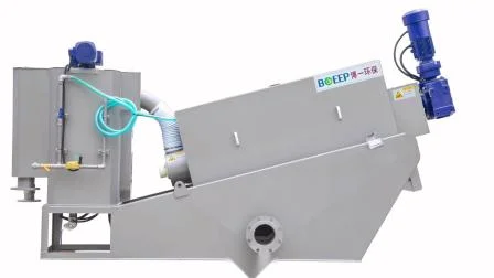 자동 기계식 멀티 디스크 스크류 필터 프레스 슬러지 탈수 기계 시스템